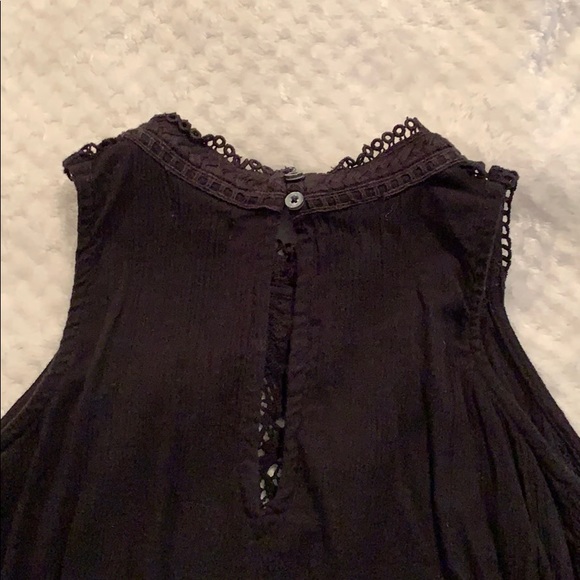 Black Hollister Lace Trim Blouse - Picture 3 of 3